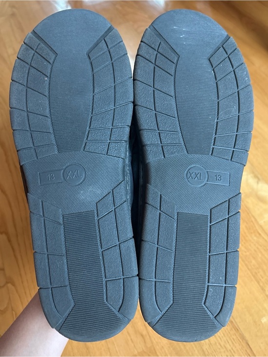 Eddie Bauer Mens Slippers Moccasins Dark Gray Suede Westhaven Faux Fur Sz XXL 13 main image 9